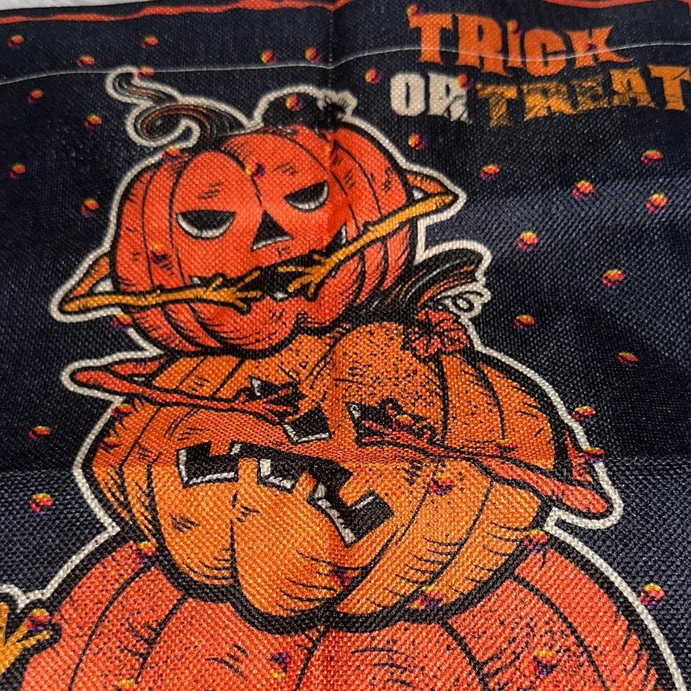Halloween Trick or Treat Pumpkin Outdoor Tapestry Flag‎ Jack O’ Lantern Design